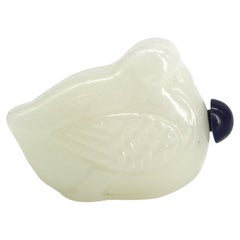 Bouteille à priser chinoise en verre blanc en forme de moineau