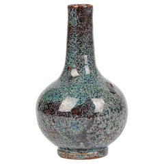 Chinese Speckle Glazed Onion Shape Bottle Shaped Vase