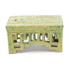 Chinese Speckled Green Brush Rest, c. 1800