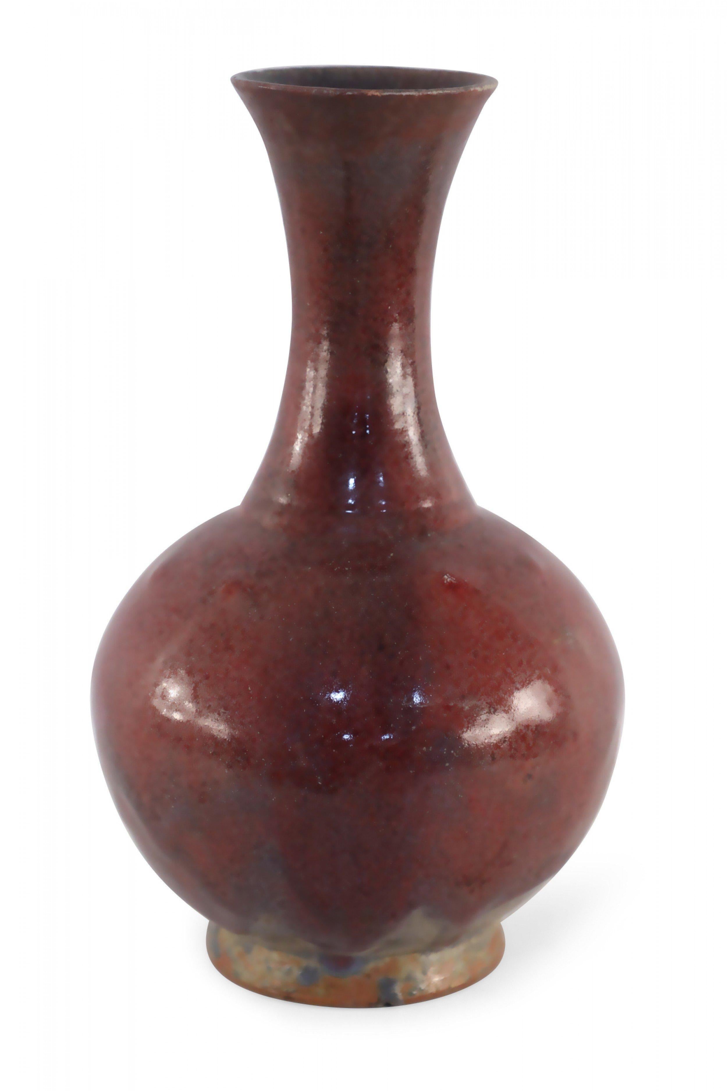 Chinese Export Chinese Speckled Maroon Glazed Porcelain Vase For Sale