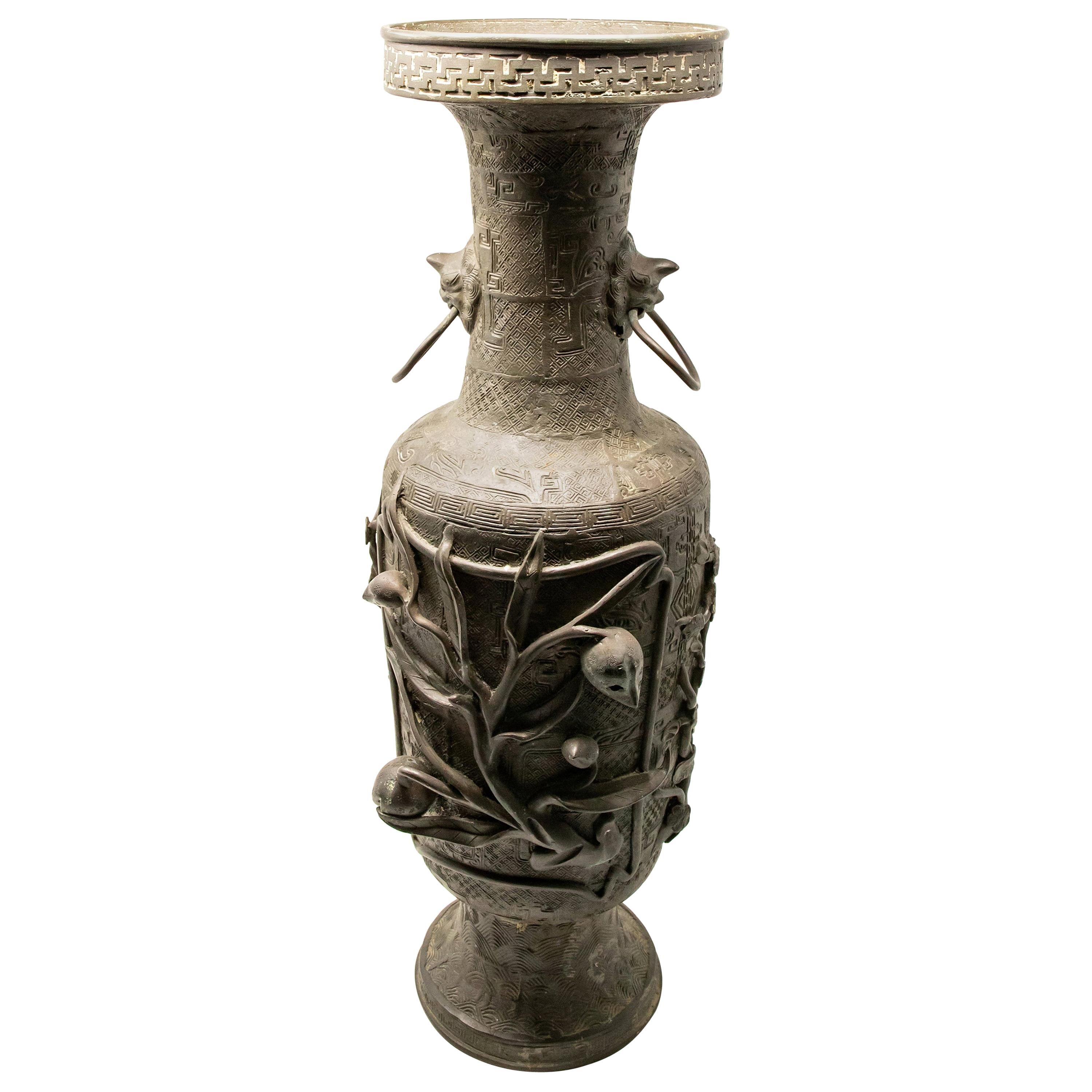 Chinese Spelter Urn, 20th Century For Sale