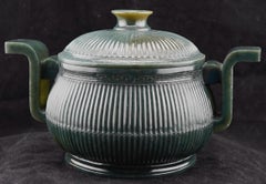 Chinese Spinach Green Nephrite Jade Censer and Cover, Qing dynasty