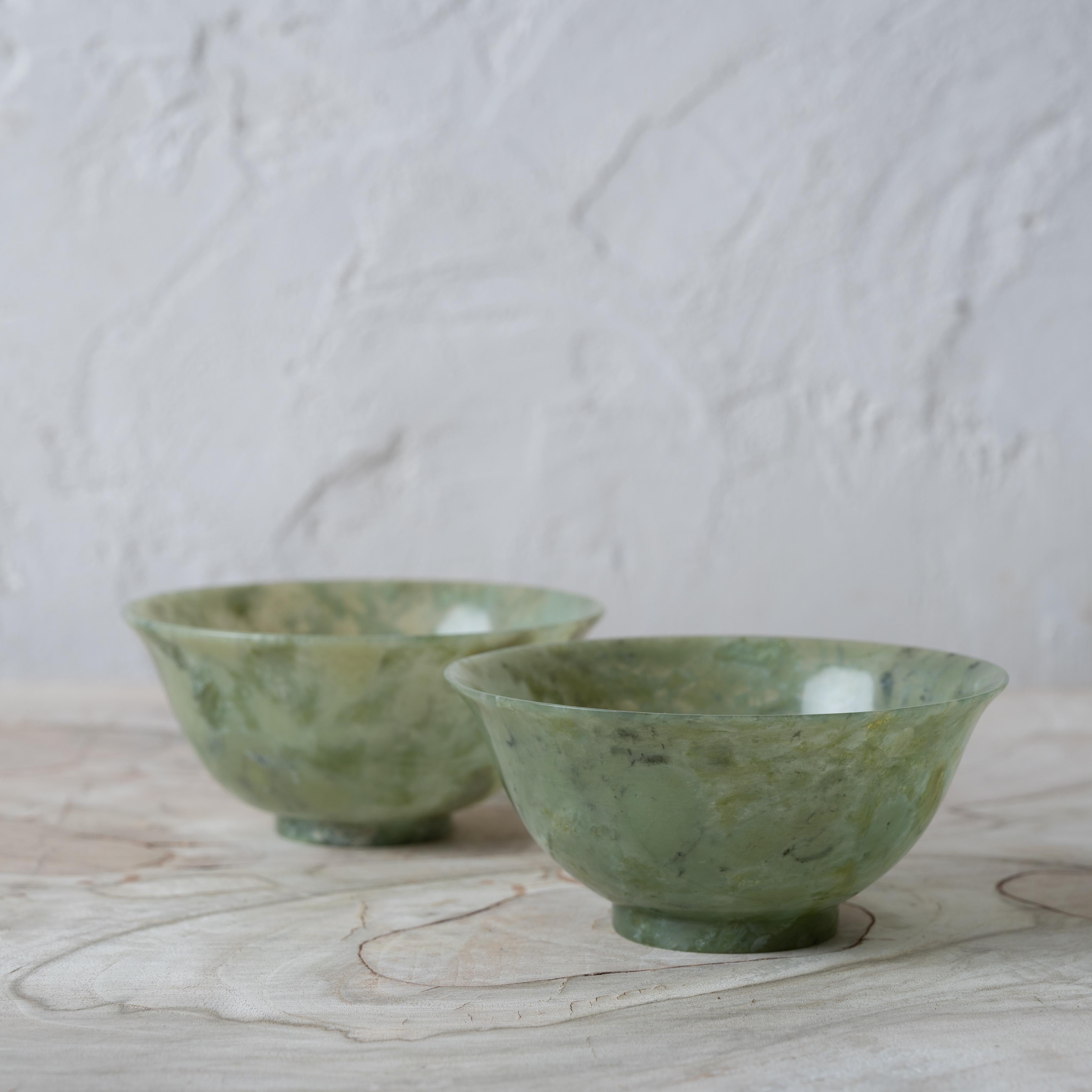 Chinese Spinach Jade Bowls For Sale 1