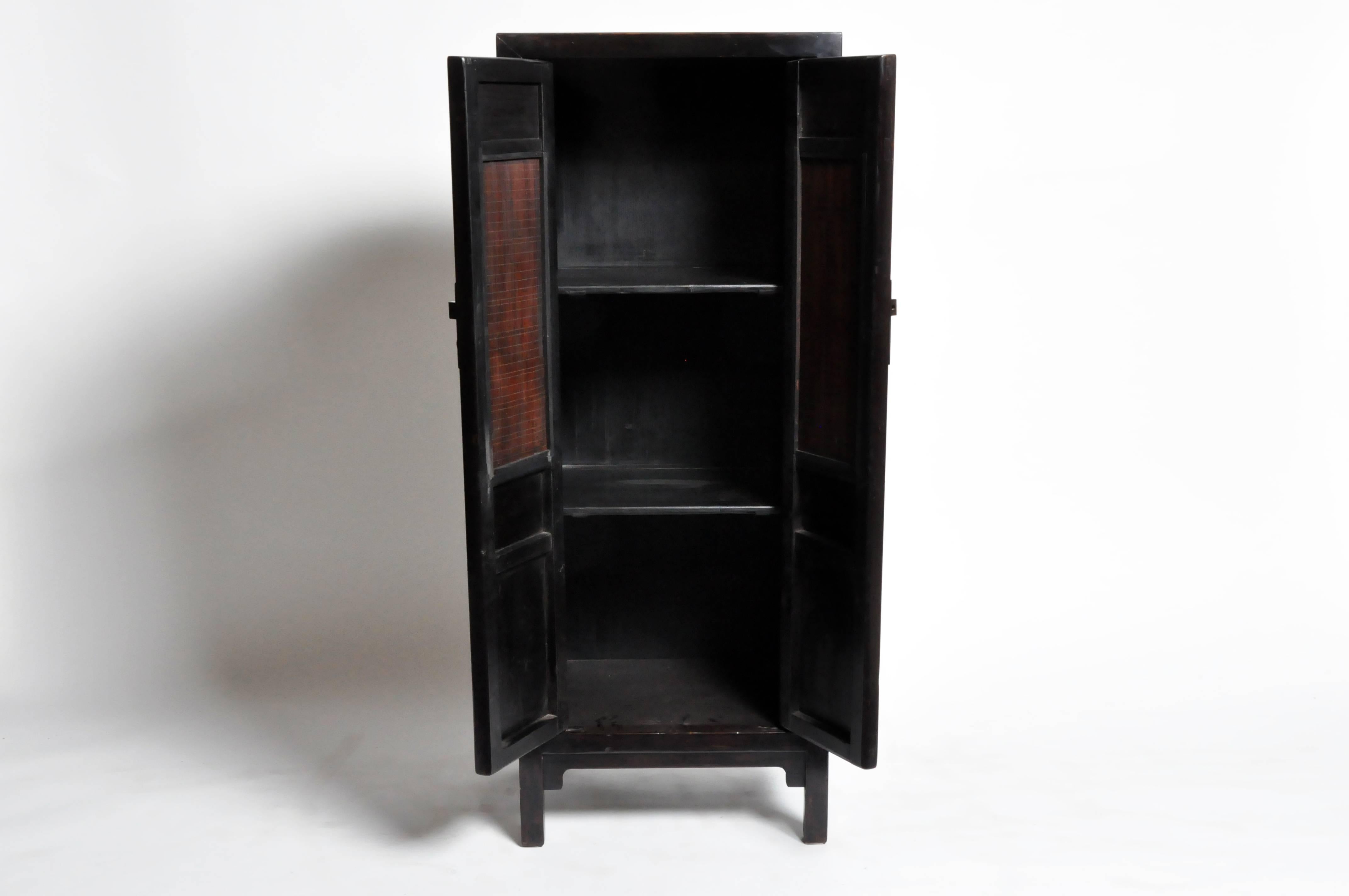 Cypress Chinese Spindle Cabinet with Two Shelves