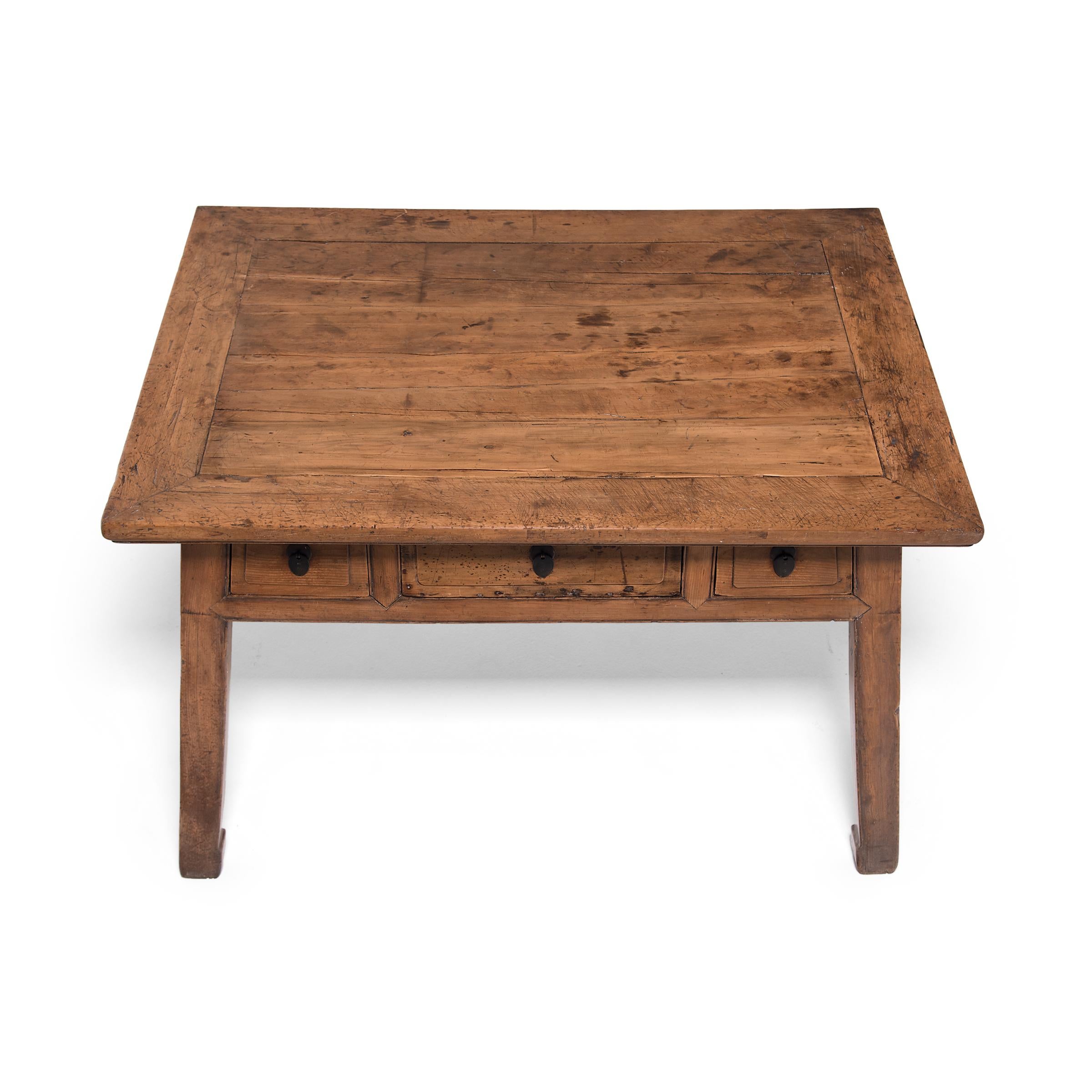 19th Century Chinese Splayed Leg Cypress Table, circa 1850 For Sale
