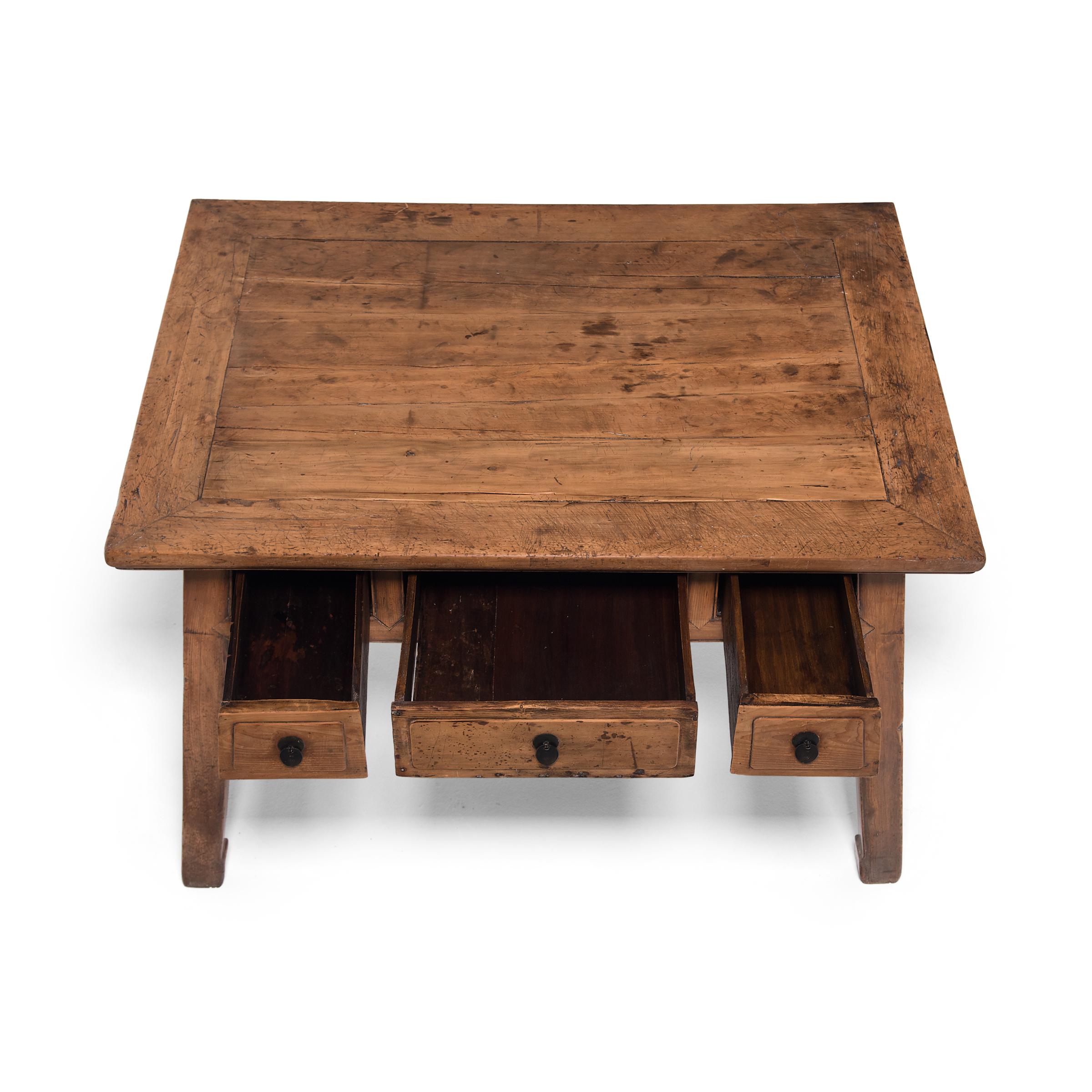 Chinese Splayed Leg Cypress Table, circa 1850 For Sale 1
