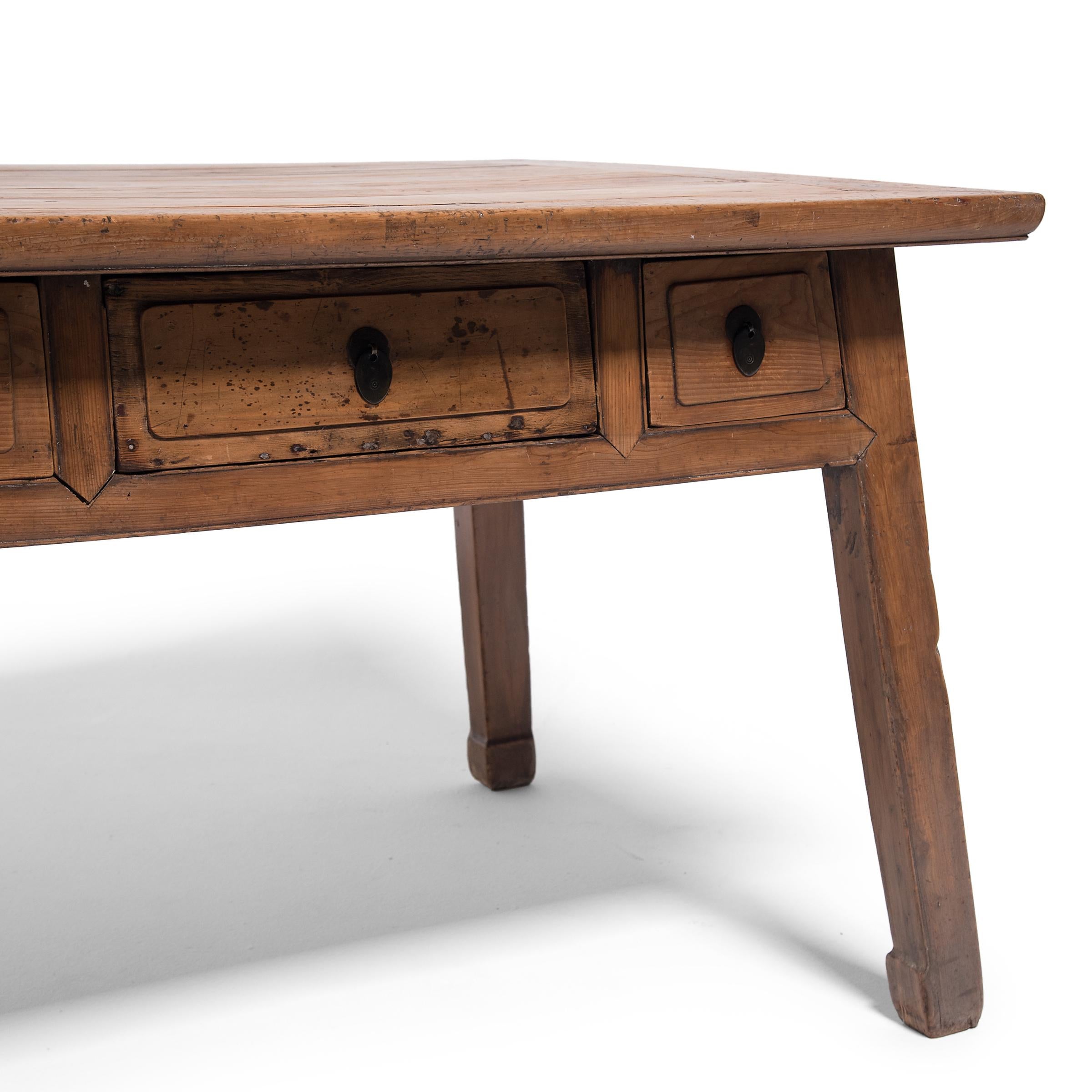 Chinese Splayed Leg Cypress Table, circa 1850 For Sale 2