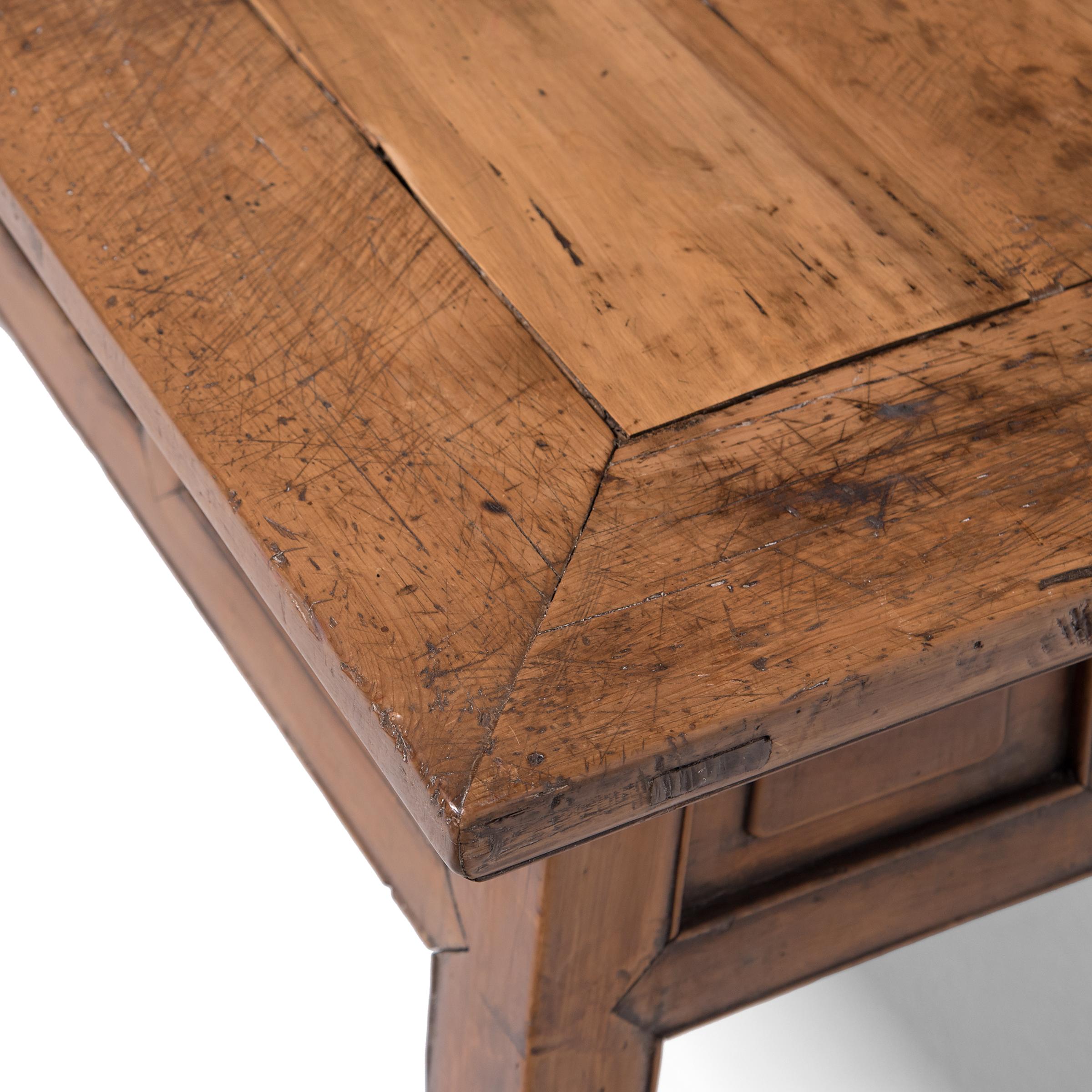 Chinese Splayed Leg Cypress Table, circa 1850 For Sale 3