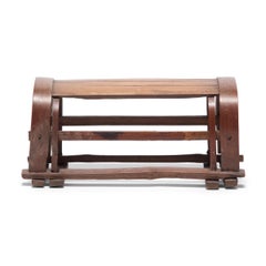 Appui-tête chinois en bambou fendu, vers 1900