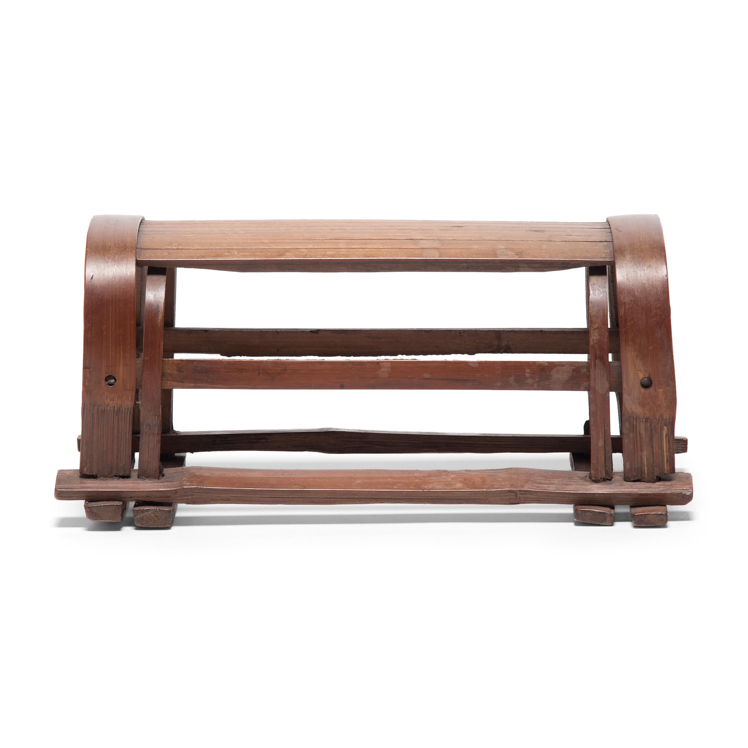 Qing Chinese Split Bamboo Headrest, circa 1900 For Sale
