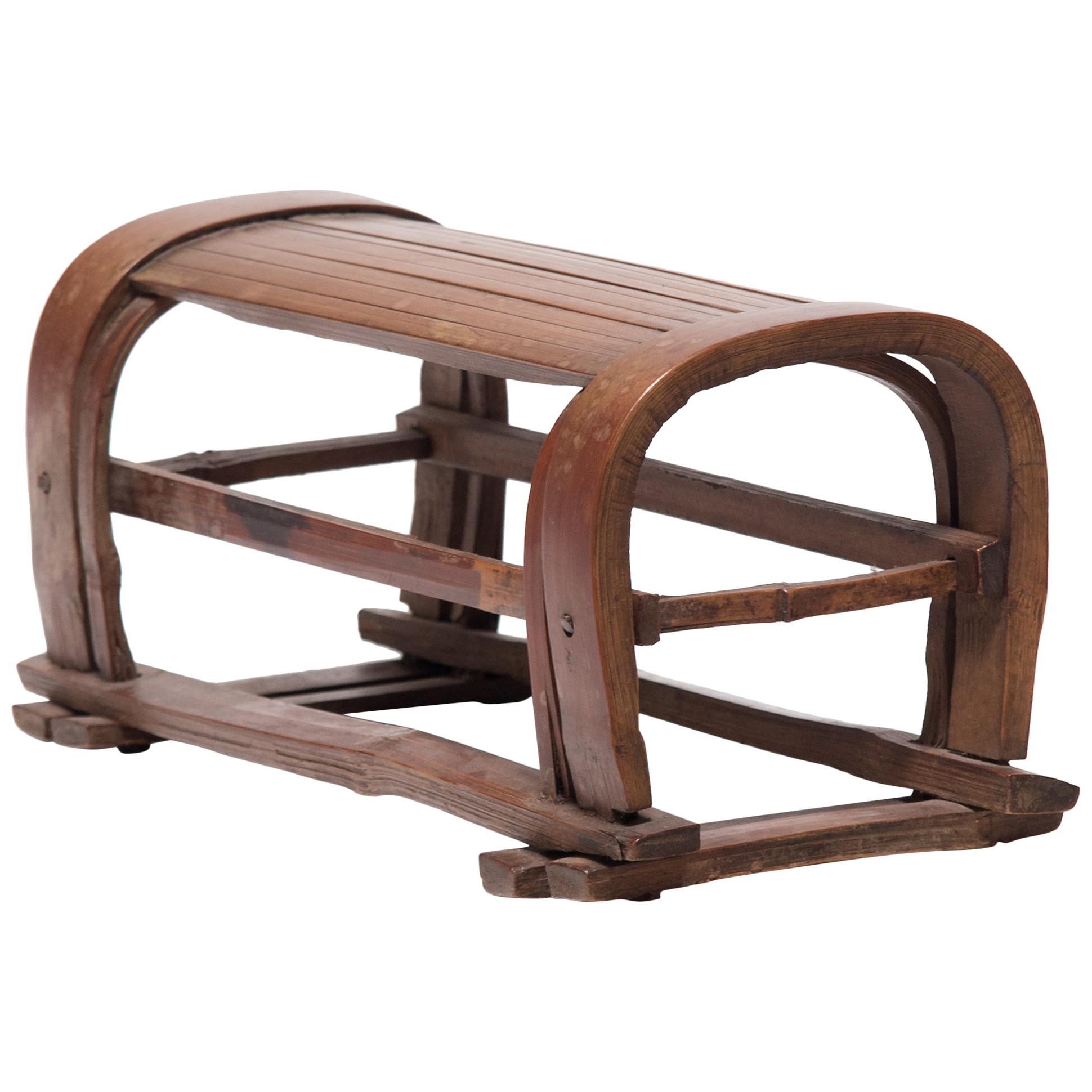 Chinese Split Bamboo Headrest, circa 1900 For Sale
