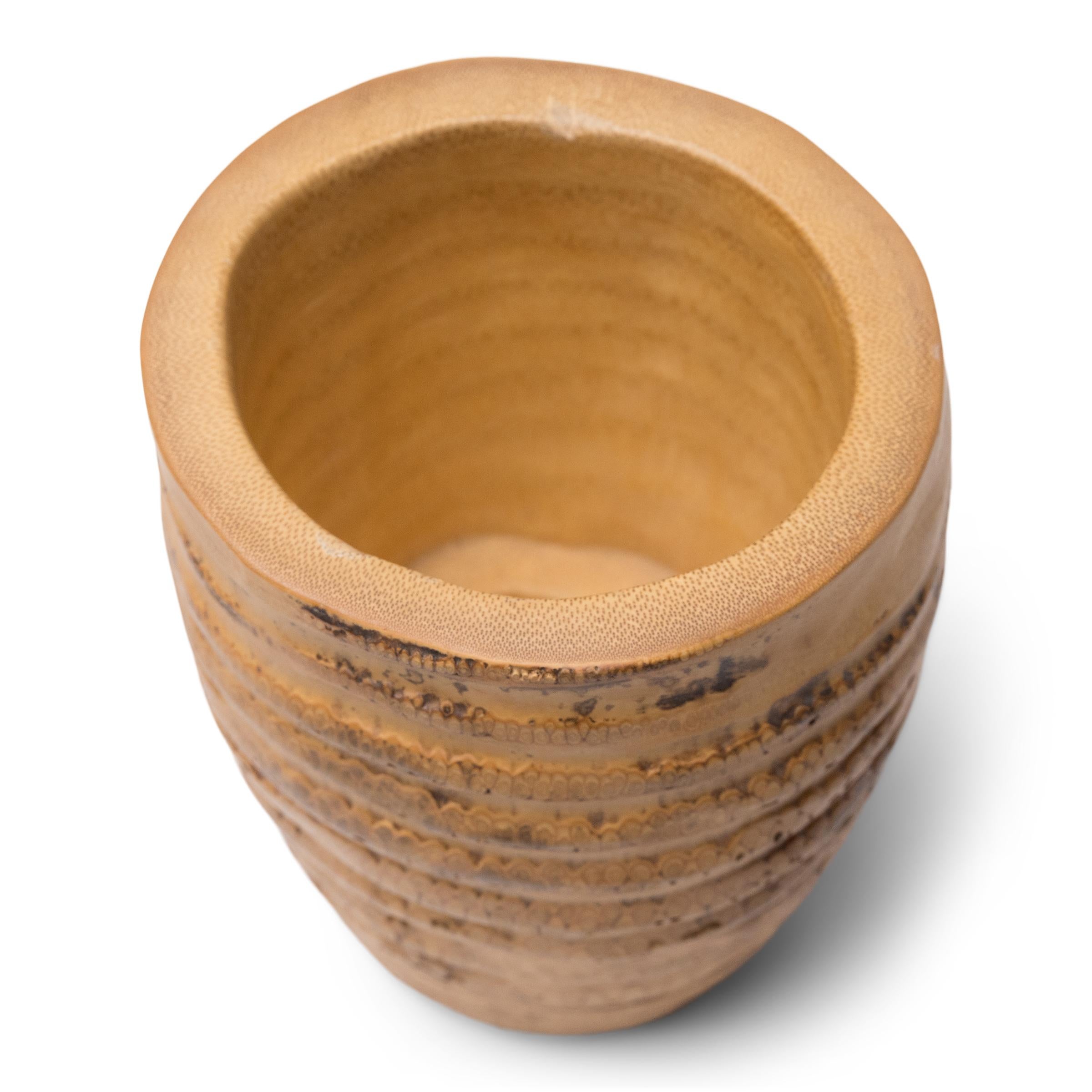Organico moderno Vaso a spazzola in bambù maculato cinese in vendita