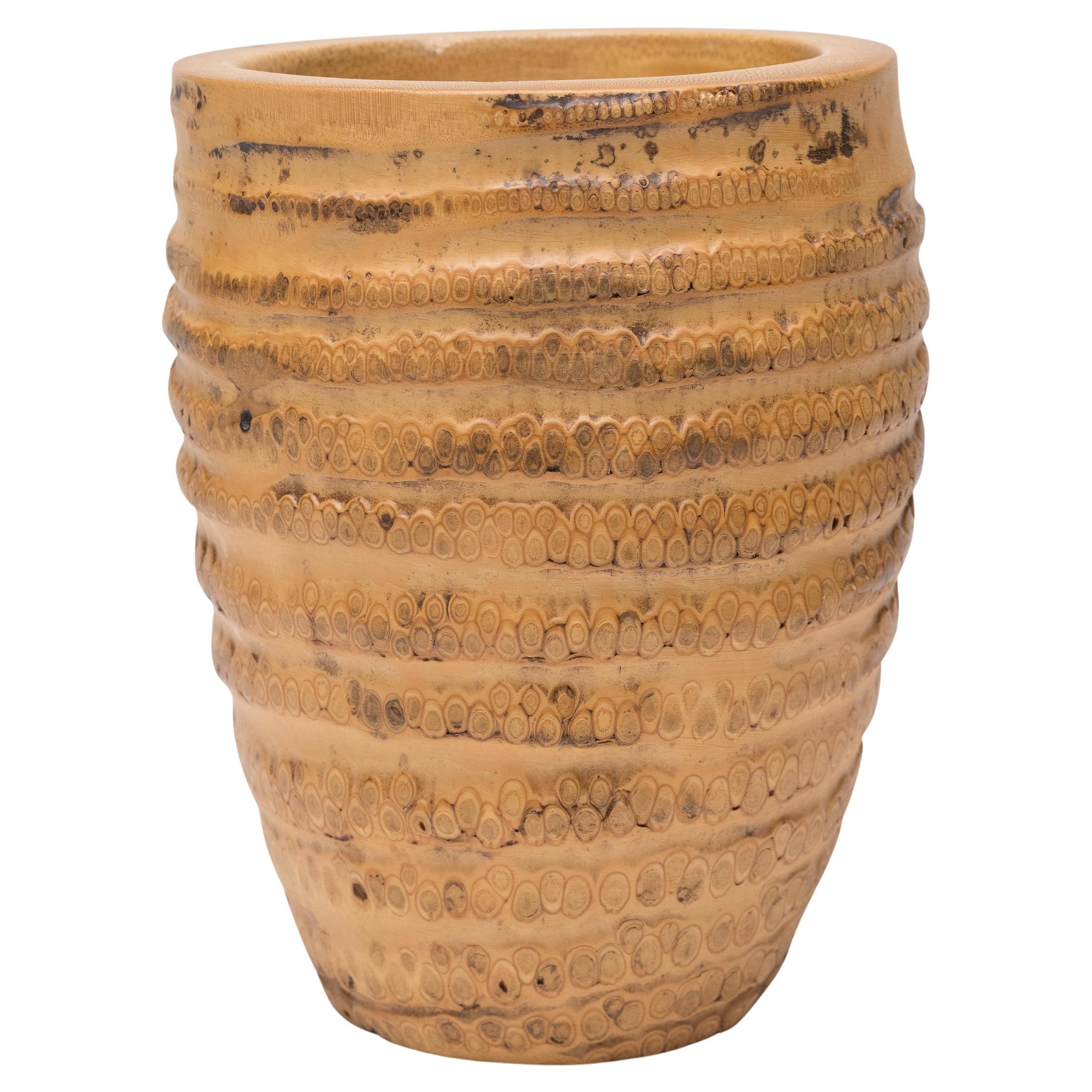 Chinese Spotted Bamboo Brush Pot