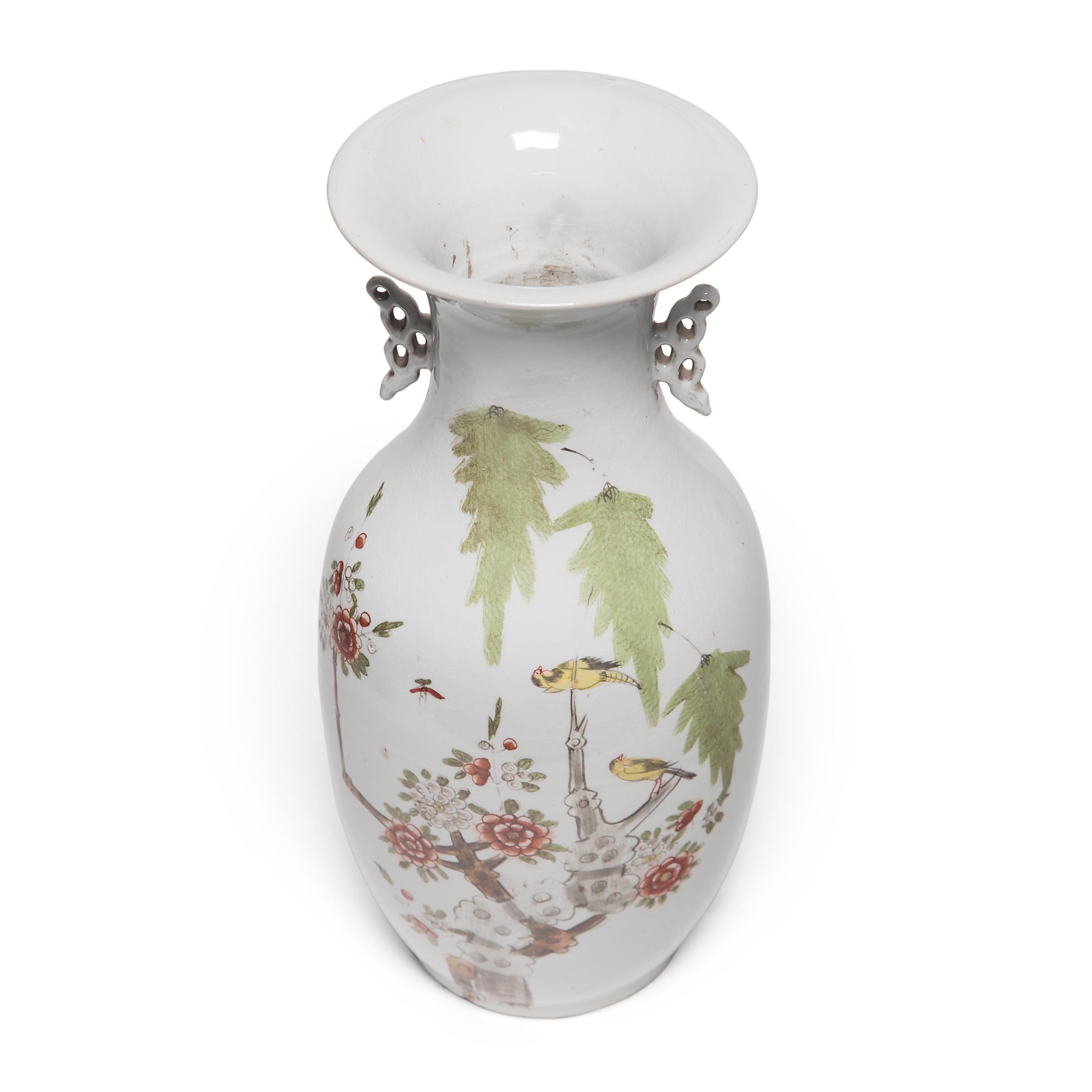Chinese Springtime Phoenix Tail Vase, circa 1900 In Good Condition In Chicago, IL