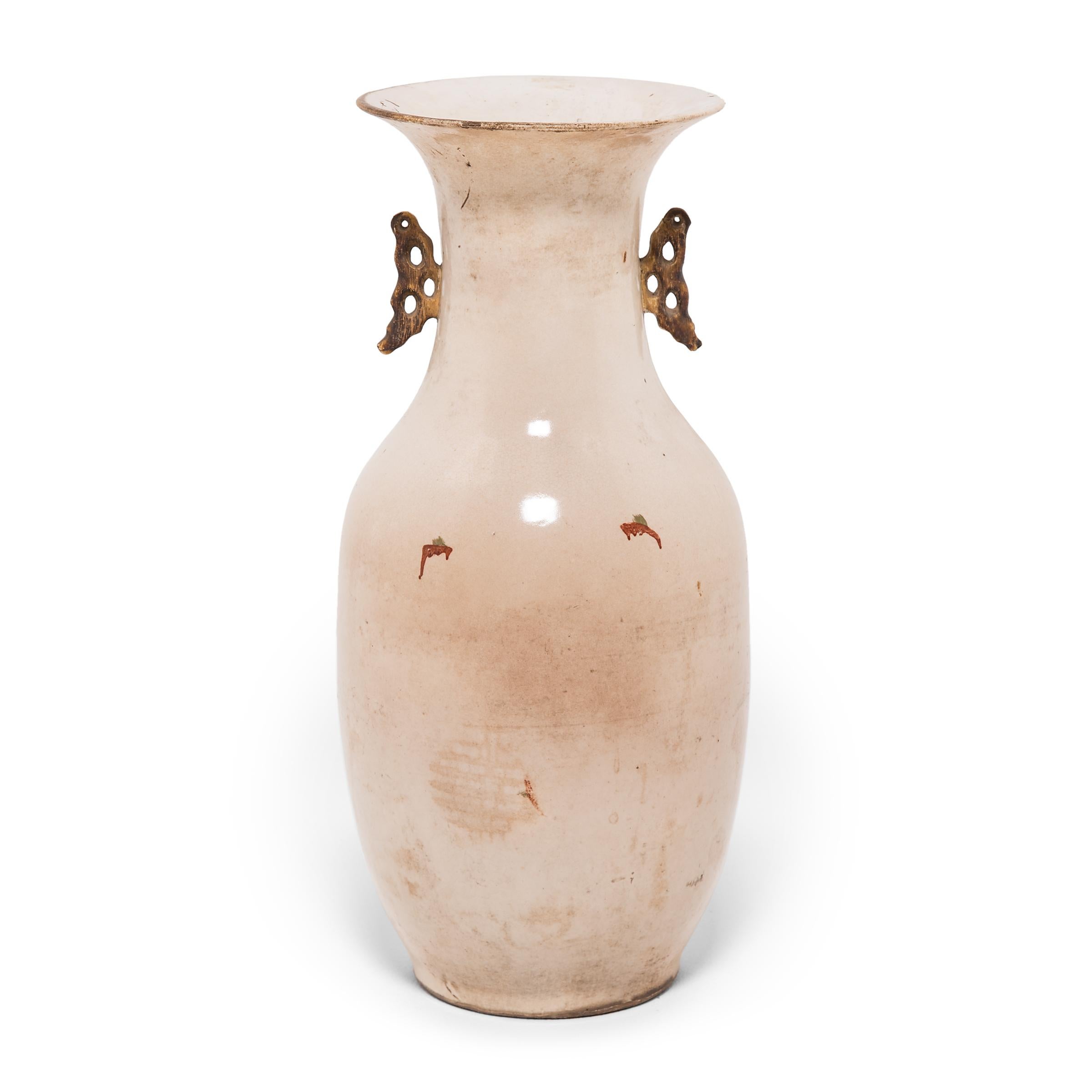 Qing Chinese Springtime Phoenix Tail Vase, c. 1900 For Sale