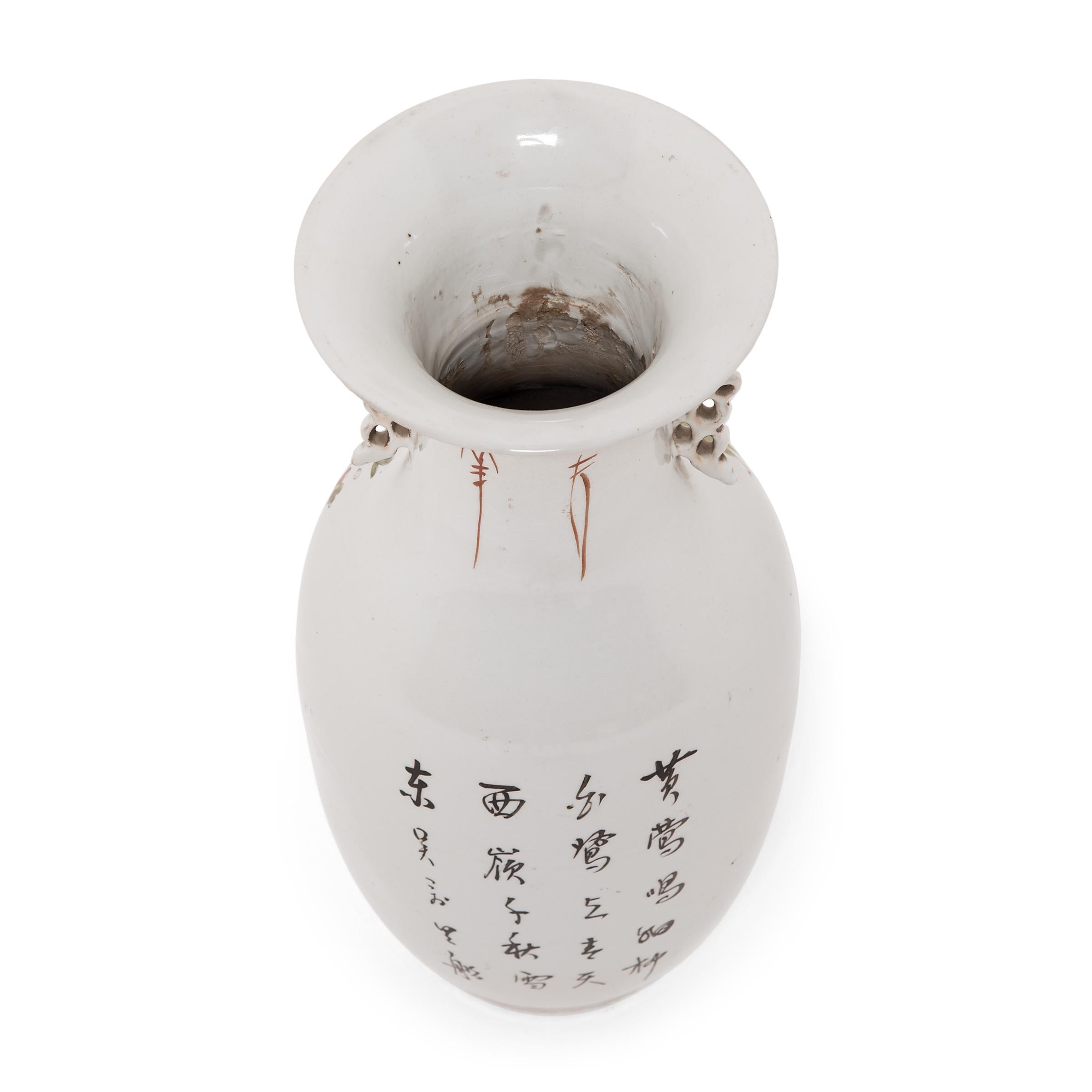 Glazed Chinese Springtime Phoenix Tail Vase