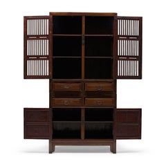 Chinesischer Kommodenschrank aus Fichtenholz mit Kommode, um 1850