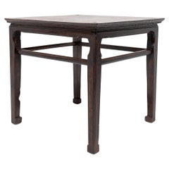 Used Chinese Square Burlwood Table, c. 1850