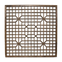 Panel cuadrado chino de ventana enrejada, hacia 1850