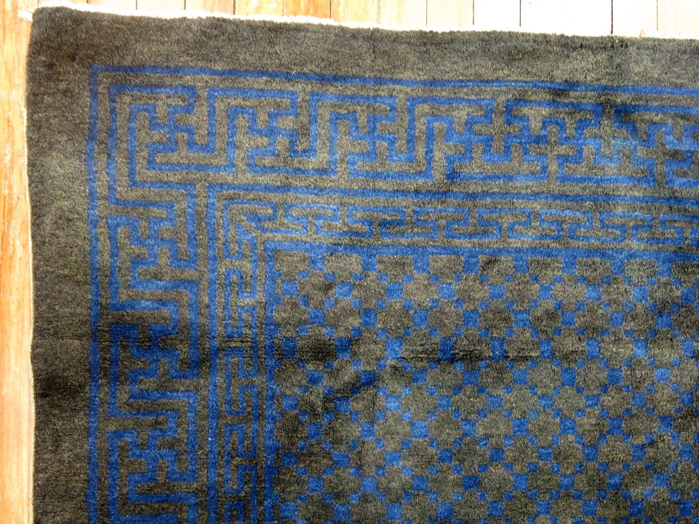 Hand-Woven Chinese Square Peking Rug For Sale