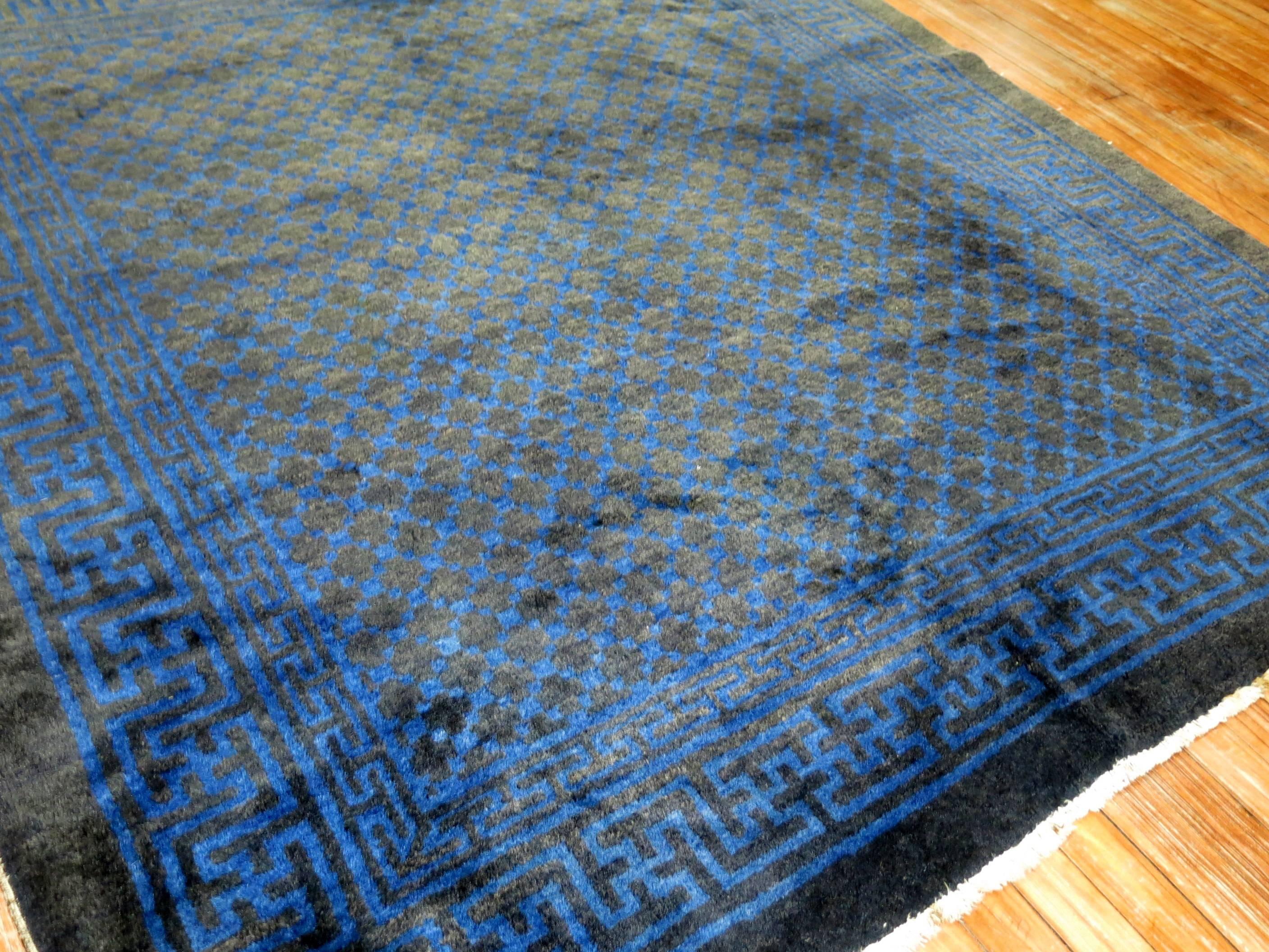 20th Century Chinese Square Peking Rug For Sale