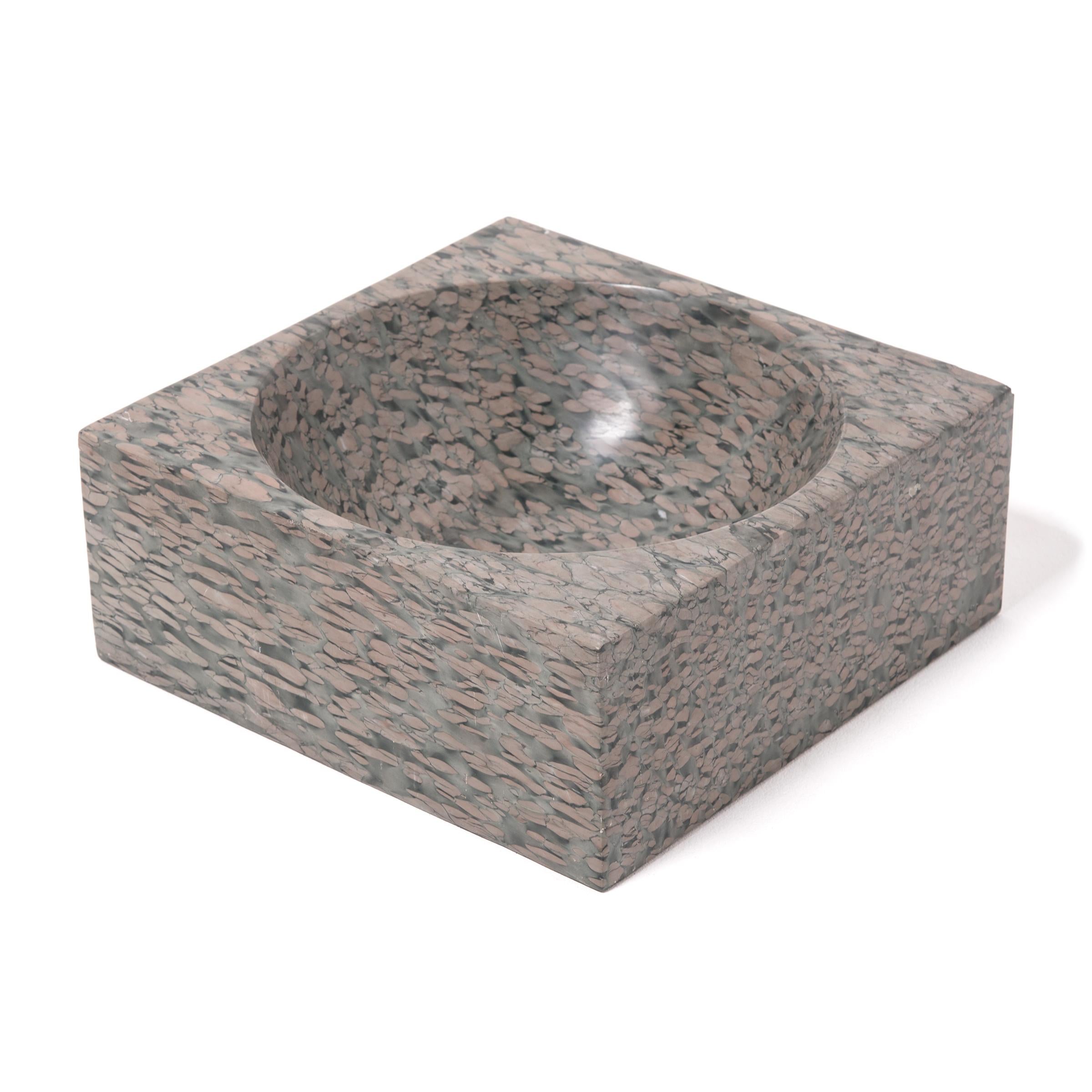 Lavabo chino cuadrado de piedra Zhenzhu en Bueno estado para la venta en Chicago, IL