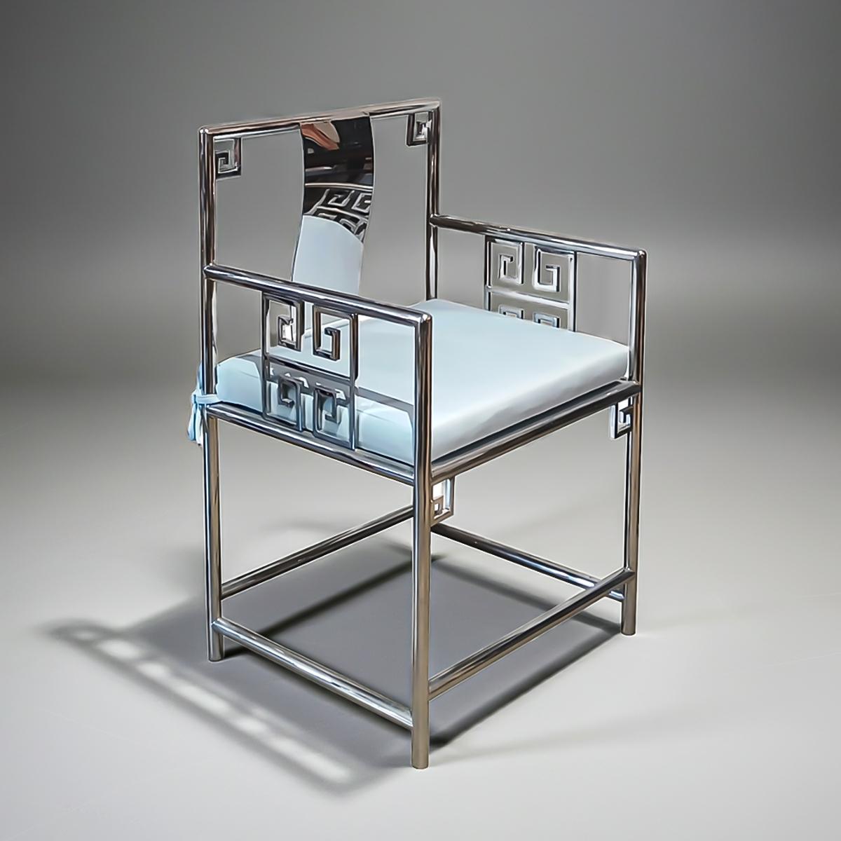 Sillones Chinos de Acero Inoxidable, Contemporáneos Qing en venta