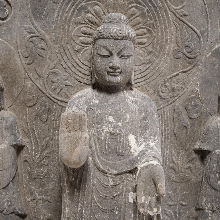Chinese Standing Shakyamuni Buddha Stele For Sale at 1stDibs