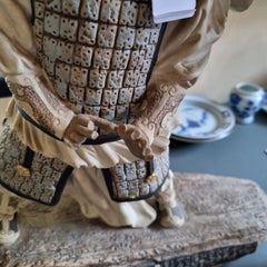 Chinese Statue of a Figure by Shiwan Artist Feng Weimin Poem Liu Bang