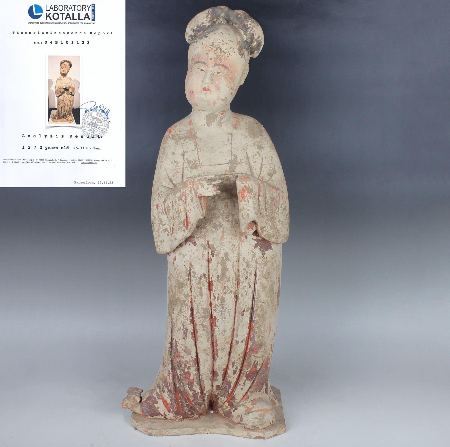 Tang Chinese statuette of a Fat Lady For Sale