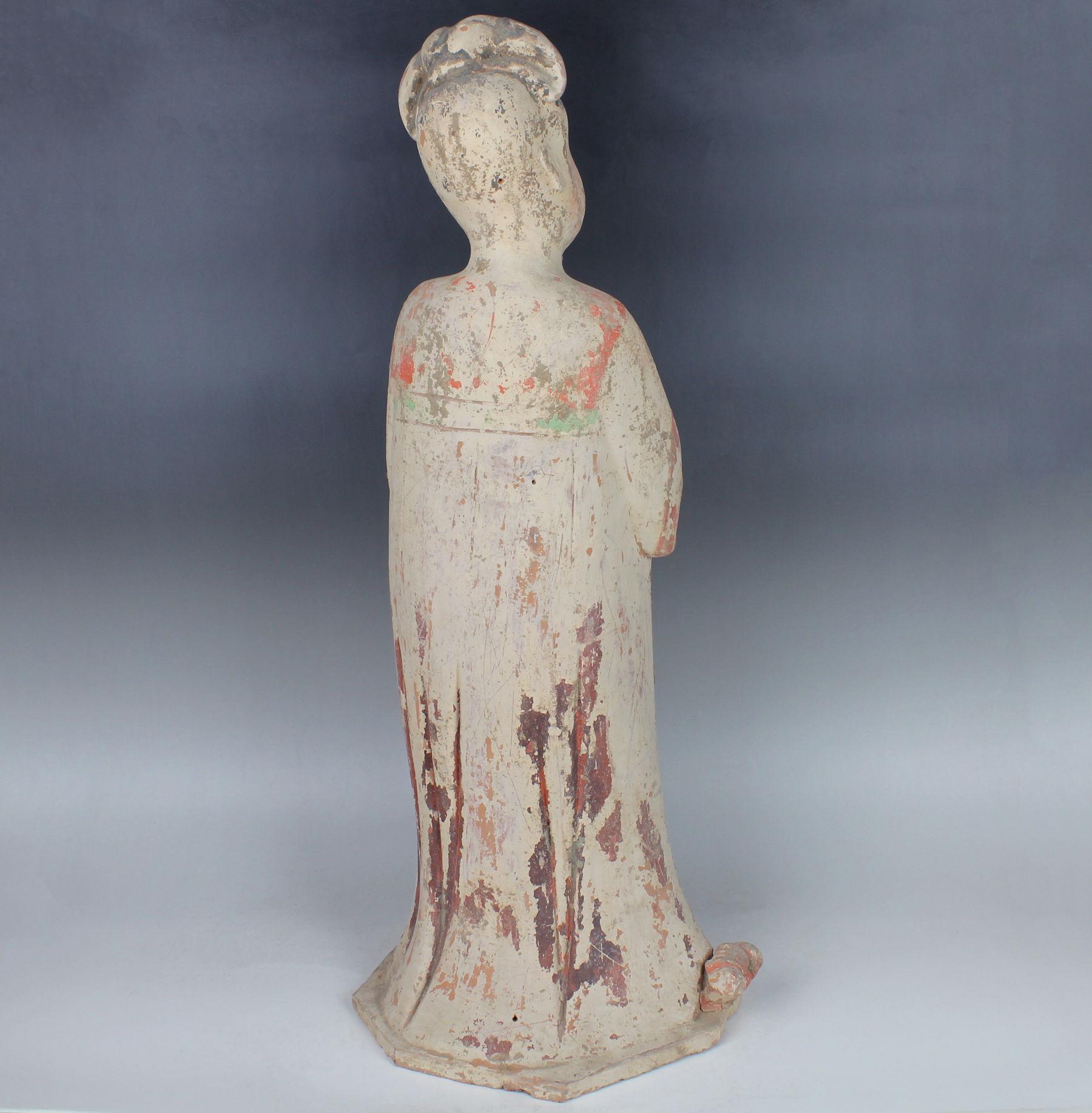 Pottery Chinese statuette of a Fat Lady For Sale