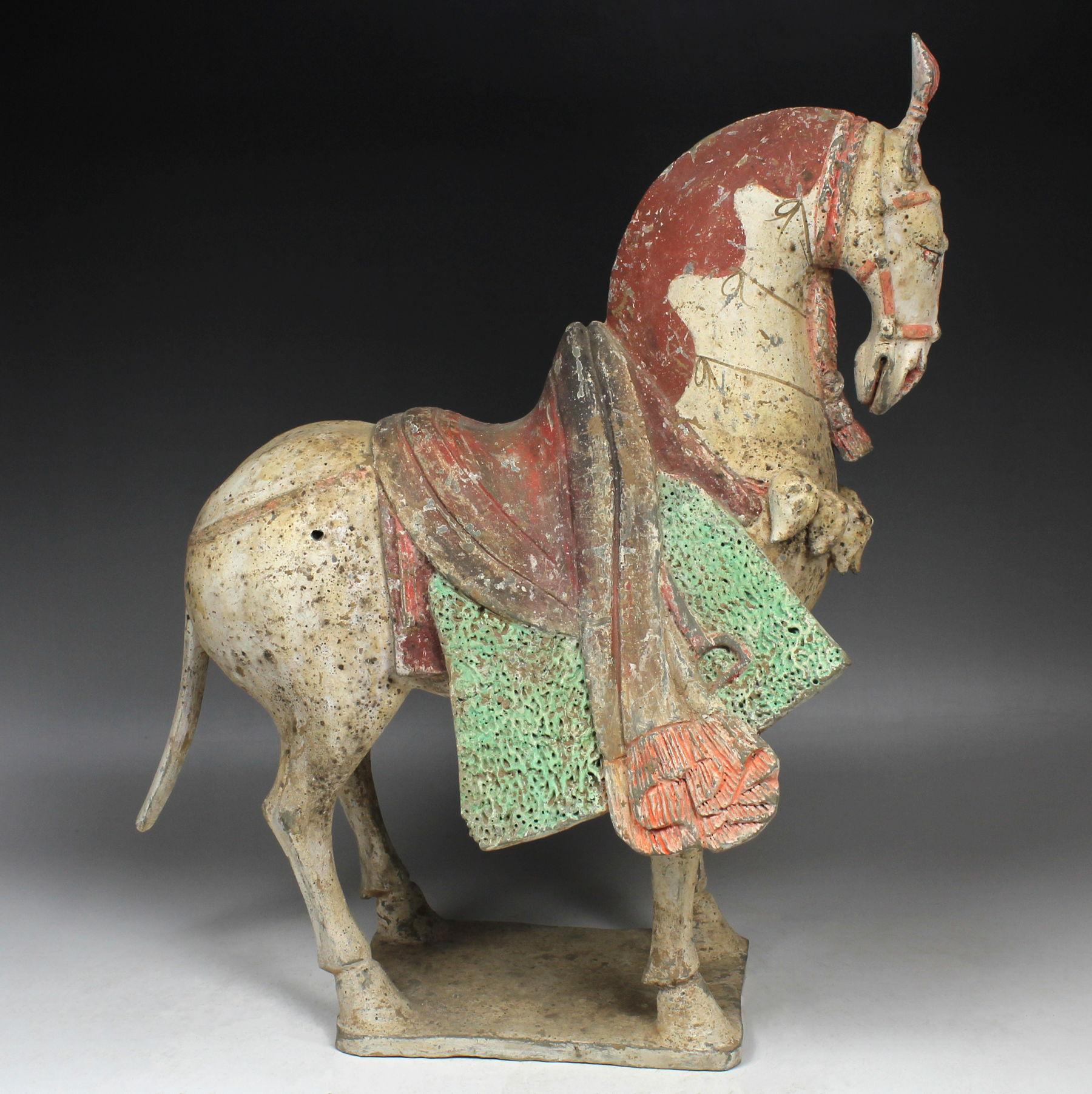 ITEM: Statuette of a horse
MATERIAL: Pottery
CULTURE: Chinese, Northern Wei Dynasty
PERIOD: 	386 – 535 A.D
DIMENSIONS: 404 mm x 350 mm x 230 mm
CONDITION: Good condition. Includes Thermoluminescence test by Laboratory Kotalla (Reference