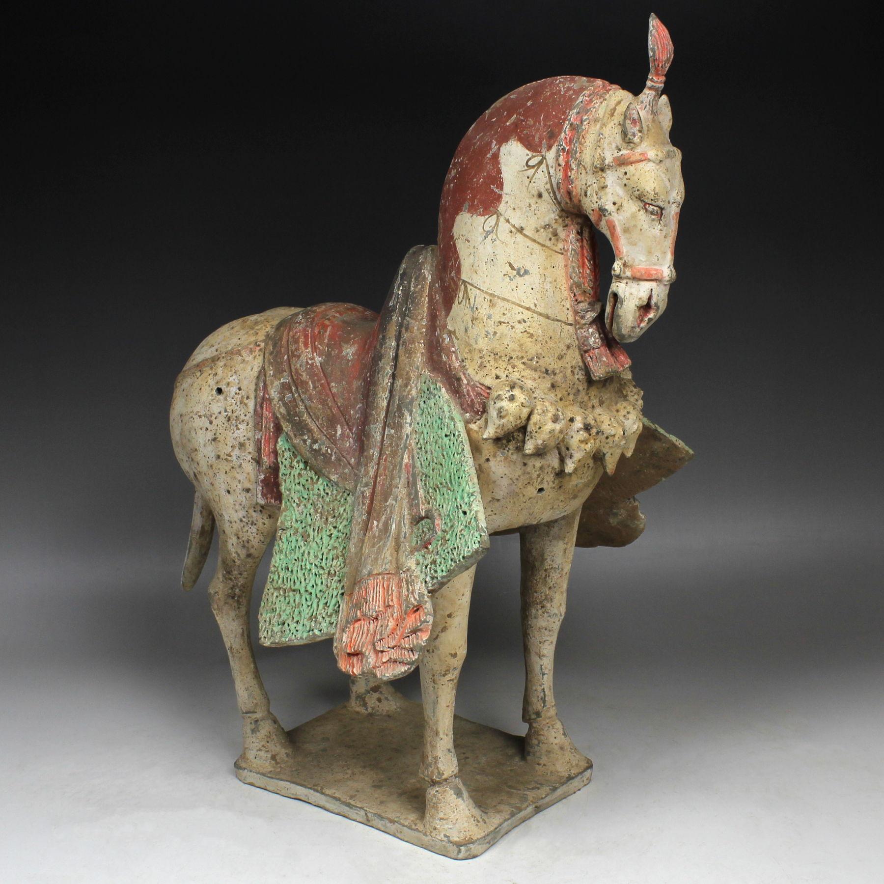 Pottery Chinese statuette of a horse For Sale