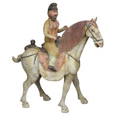 Antique Chinese statuette of a Sogdian rider