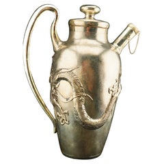 Chinese Sterling Large Dragon Decorated Cocktail Shaker.