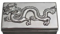 Chinese Sterling Silver Box and Cover circa 1900, Hallmarked and Stamped WH90
