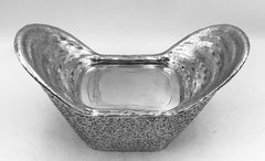 Chinese Sterling Silver Sycee Shaped Box