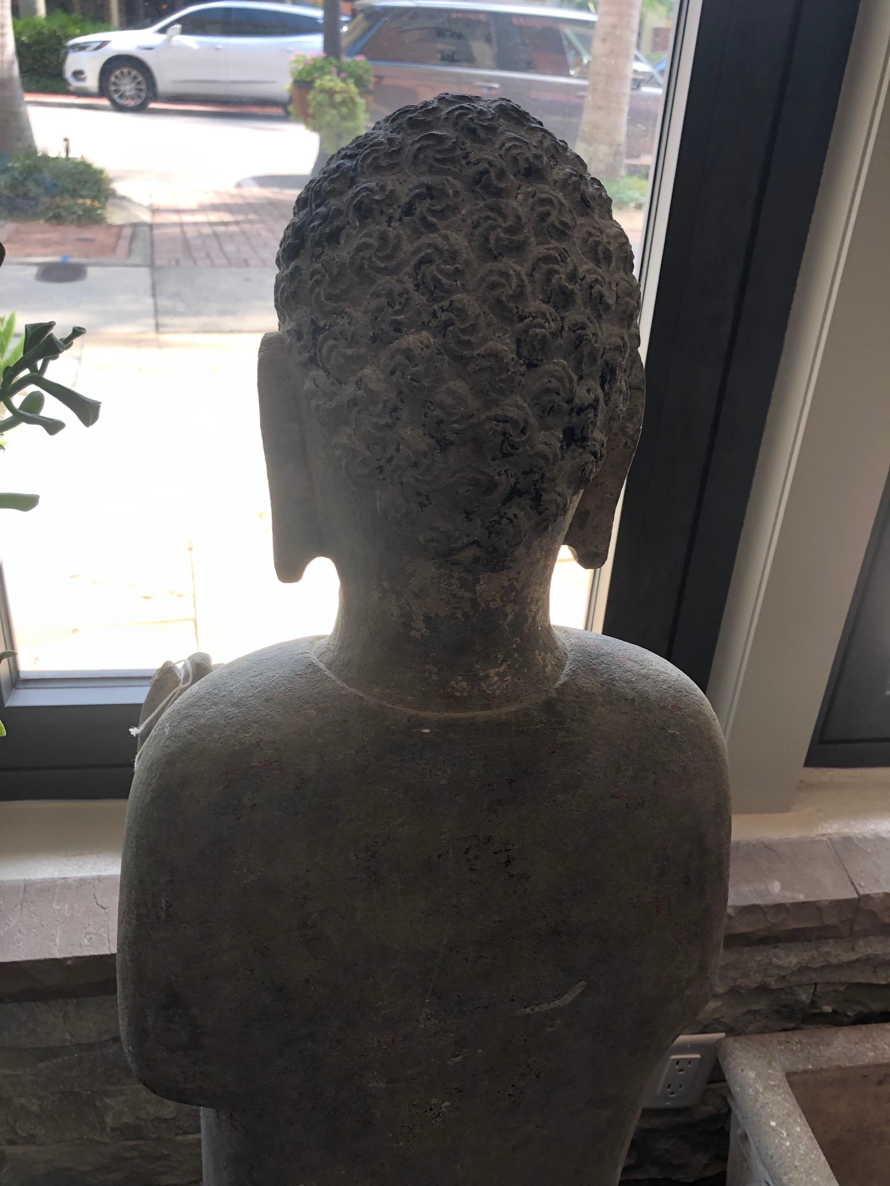 Early 20th Century Chinese Stone Carved Buddha