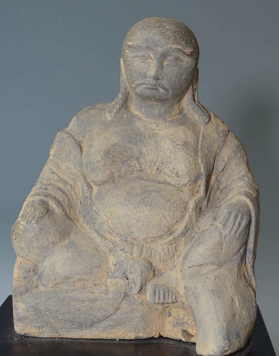 18th Century Chinese Stone Figure of a Seated Lohan Ming Dynasty