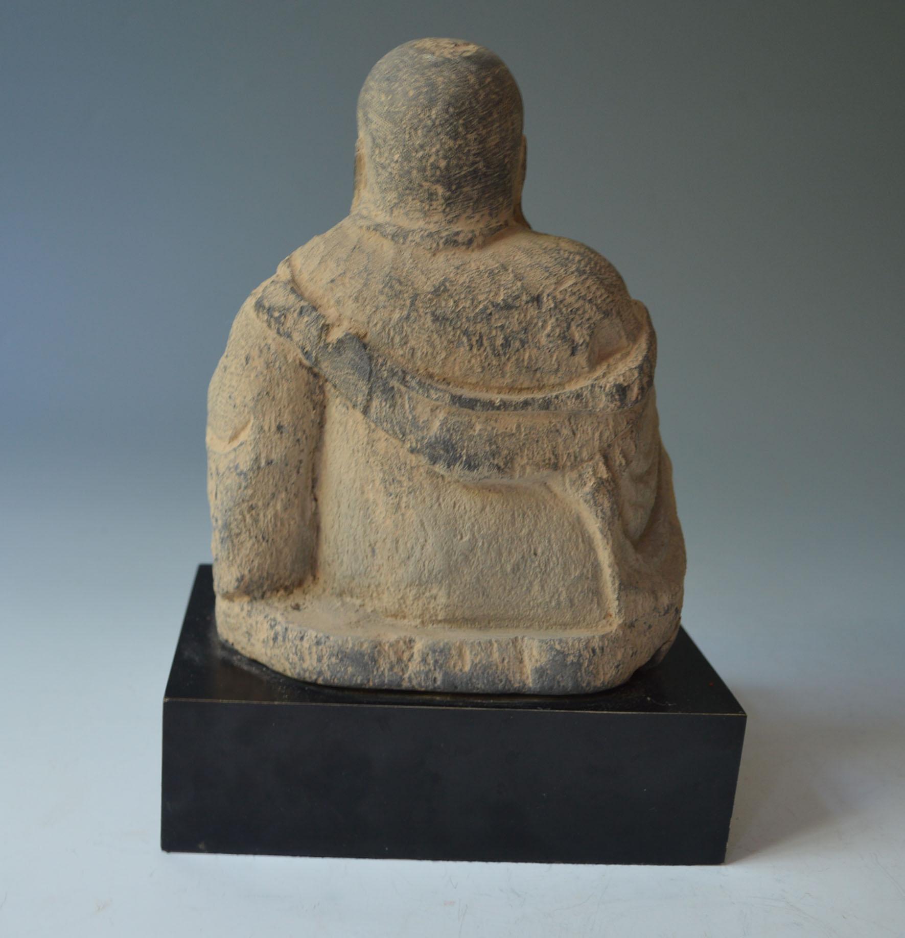 Chinese Stone Figure of a Seated Lohan Ming Dynasty 1