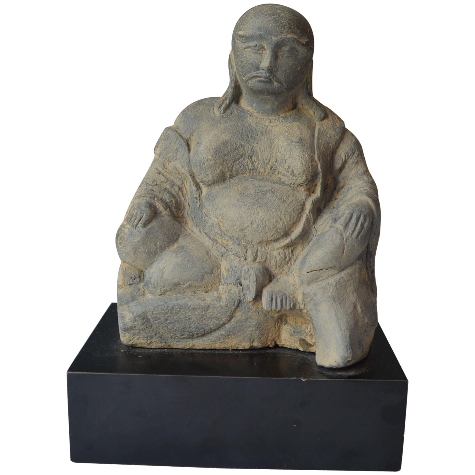 Chinese Stone Figure of a Seated Lohan Ming Dynasty