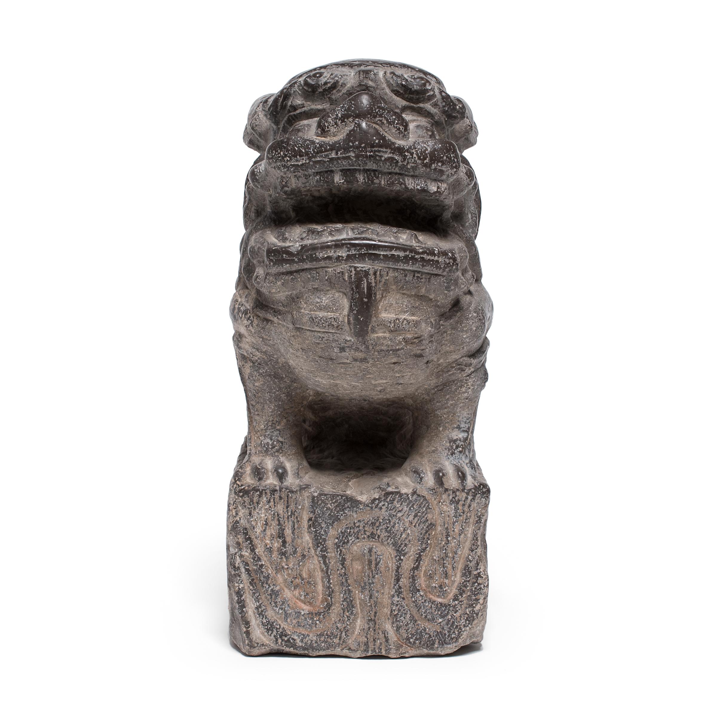 Contemporary Chinese Stone Fu Dog Guardian Charm For Sale