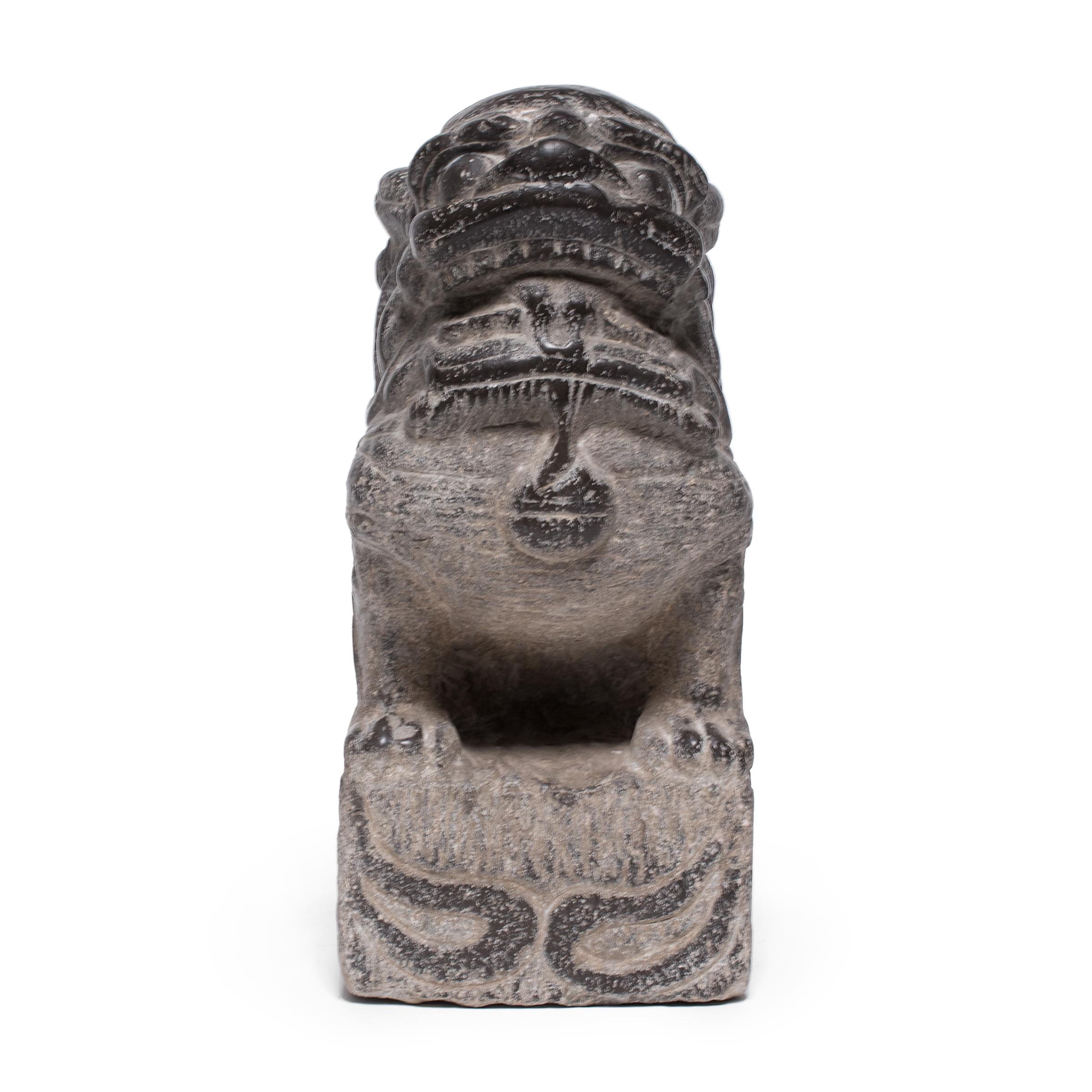 Contemporary Chinese Stone Fu Dog Guardian Charm