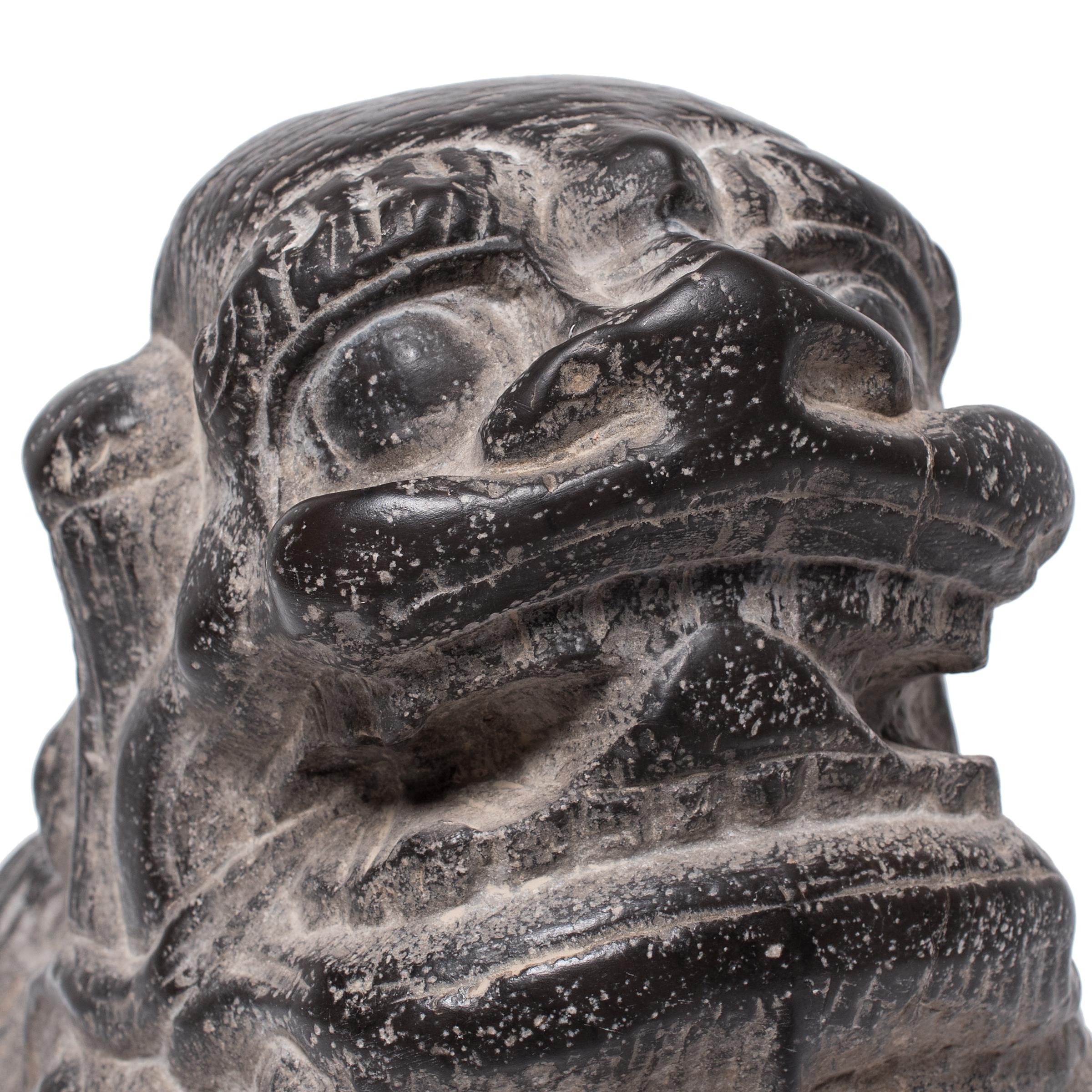 Contemporary Chinese Stone Fu Dog Guardian Charm