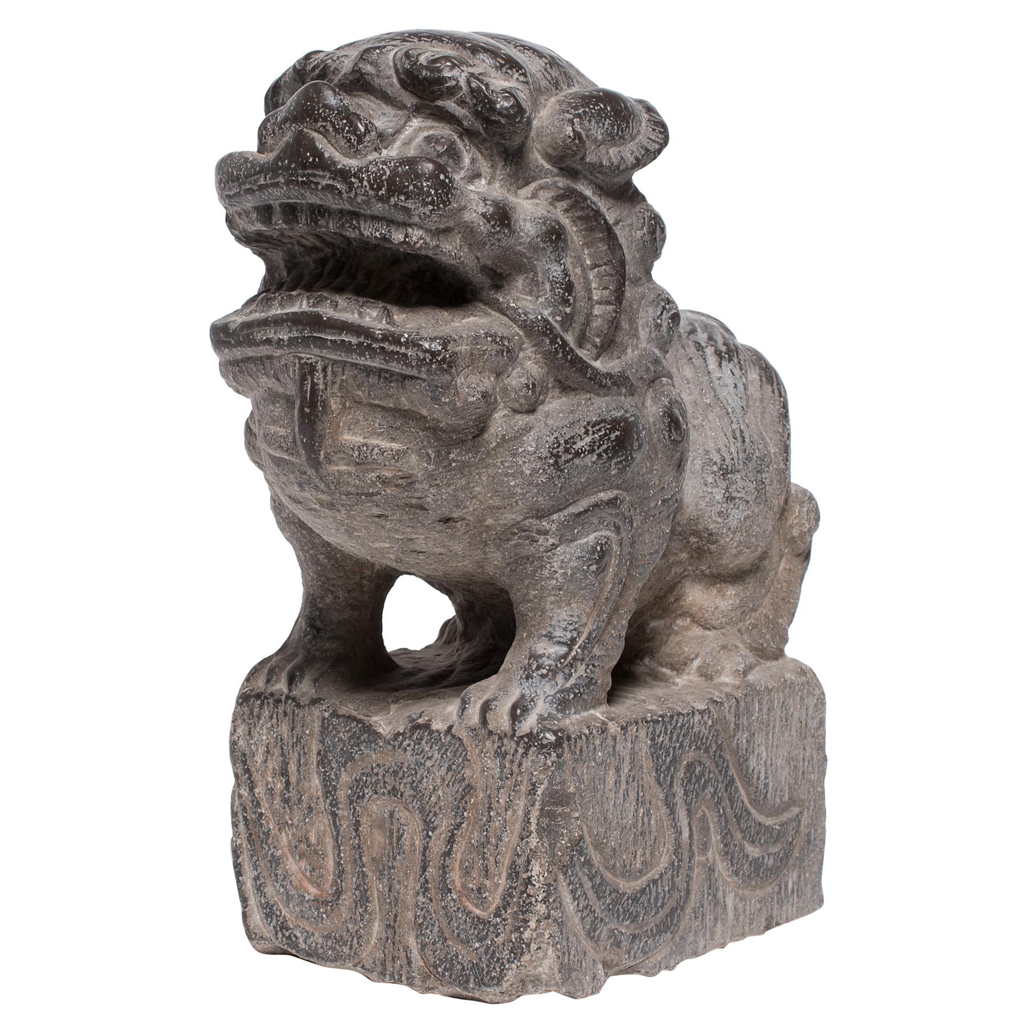 Chinese Stone Fu Dog Guardian Charm For Sale