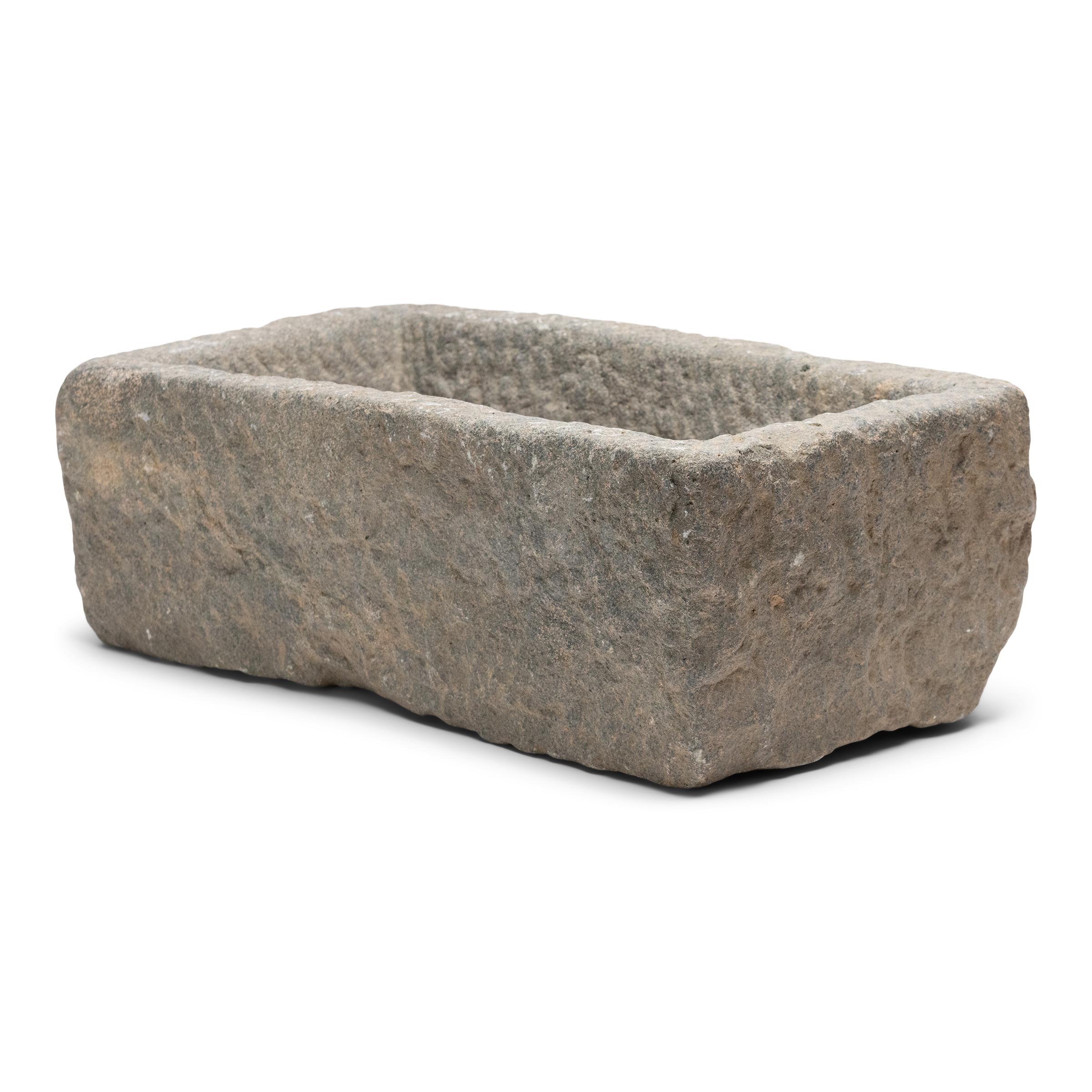Hand-Carved Chinese Stone Garden Trough, c. 1850