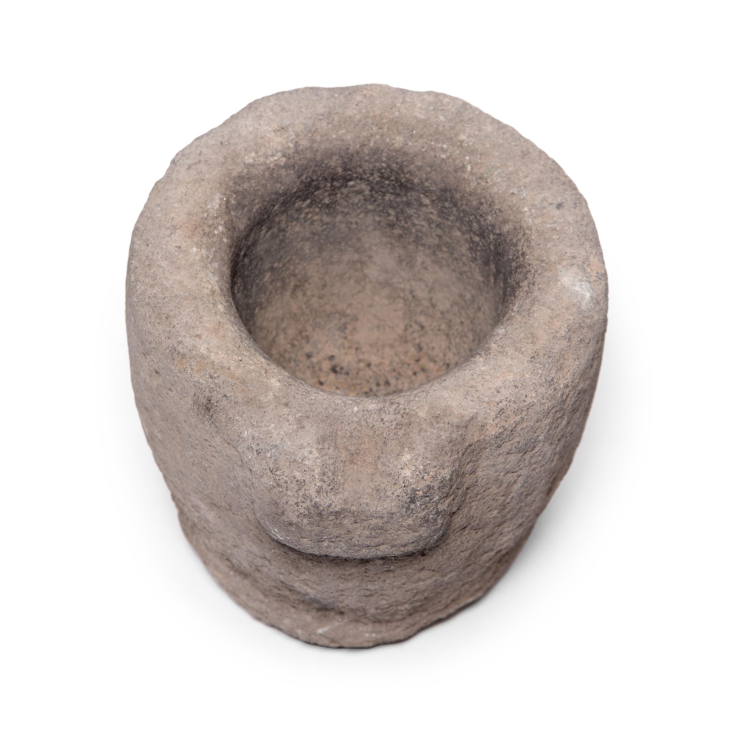Chinese Stone Garlic Mortar, circa 1900 In Good Condition In Chicago, IL