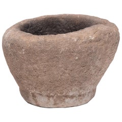 Chinese Stone Garlic Mortar, circa 1900