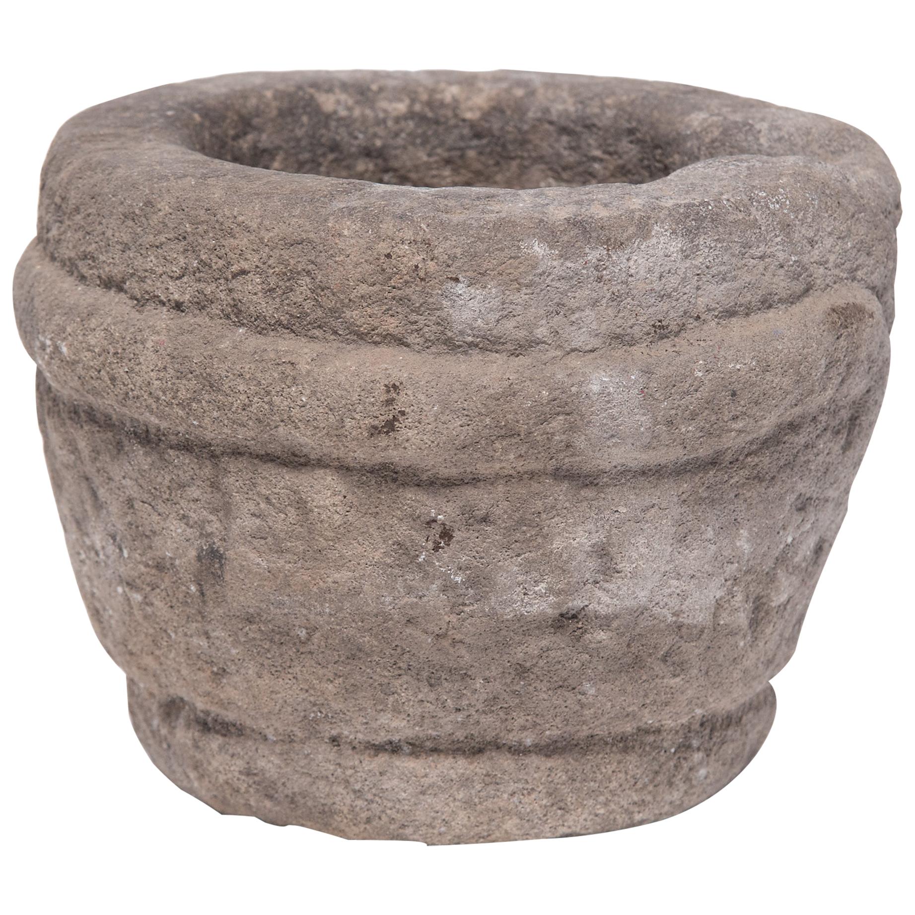 Chinese Stone Garlic Mortar, circa 1900