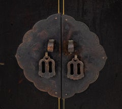 Chinese Stone Inlaid Black Lacquer Cabinet